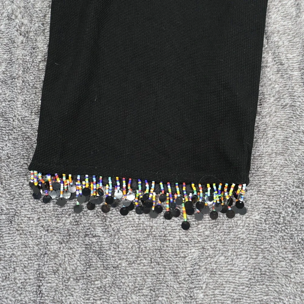Vintage Ronni Nicole by Ouida Top & Pant Set Womens L‎ Black Beaded Embellished - Picture 14 of 16